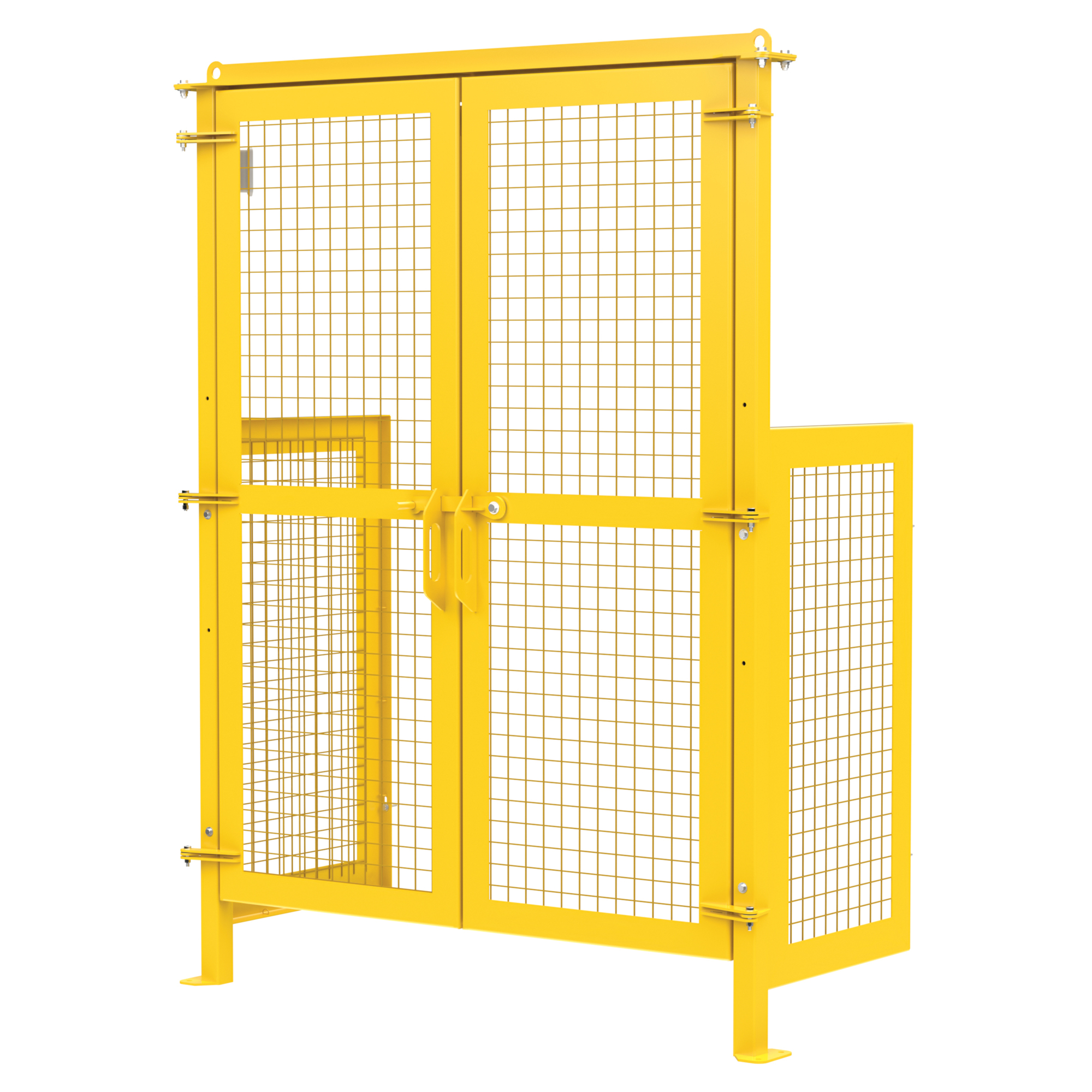 Vestil Steel Gate for Hydraulic Box Dumper - 92.75in. Raised Height, Manual Lever, Yellow, Model# HBD-GATE-48